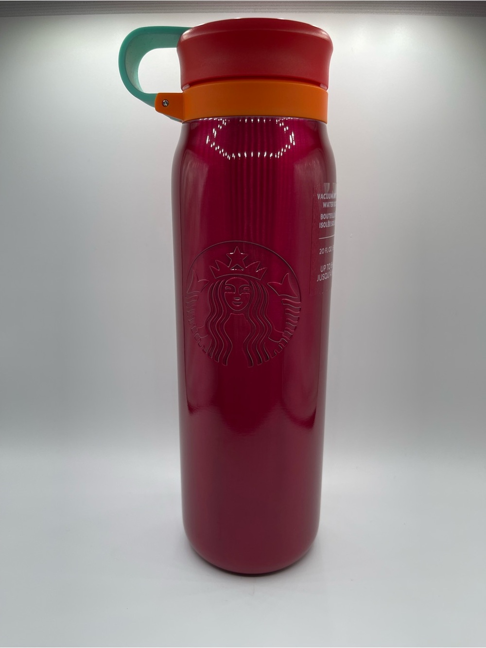 Starbucks Magenta Stainless Travel Bottle with Orange Lid